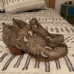 Snake skin booties